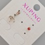Pendientes tipo botón Xuping con cristal rojo, diámetro 3,5 mm ± rodio