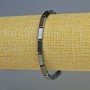 Pulsera elástica de hematita rectangular, color negro, dimensiones 10×4 mm, longitud 18 cm ±
