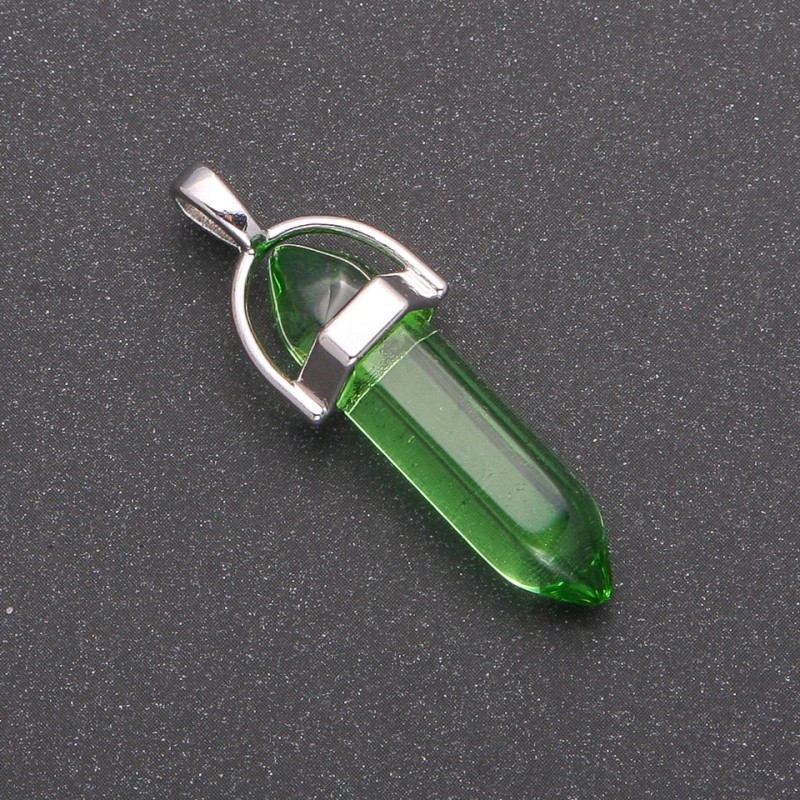 Colgante verde hexagonal 8x35x41 mm