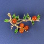 Broche 'Ramitas' con cornalina, metal dorado 48x32 mm+