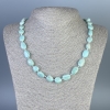 Collar facetado de amazonita, diámetro 9-11×9-10 mm, longitud 45 cm aprox., con broche