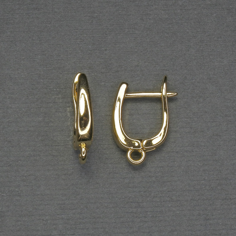 Ganchos para pendientes de metal dorado 16×3 mm+ - par