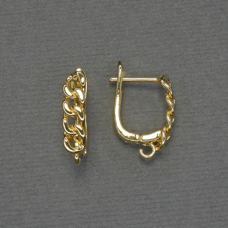 Ganchos dorados para pendientes de metal 18×4 mm - par