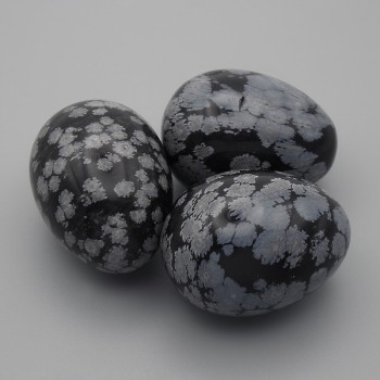 Huevo conmemorativo de obsidiana copos de nieve, diámetro 40×30 mm