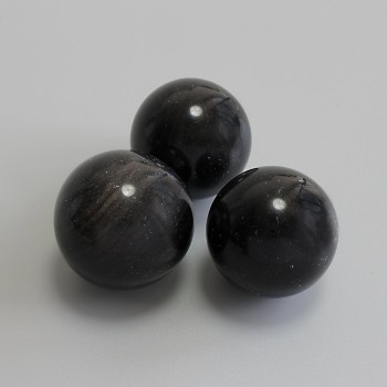 Bola conmemorativa de obsidiana plateada, piedra natural, diámetro 30 mm ± peso desde 30 g