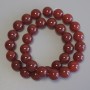 Cuentas de cornalina, bolas lisas, diámetro 12 mm ±, en hilo, longitud 39 cm ±