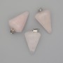 Colgante "Péndulo" de cuarzo rosa 28x20x14 mm+