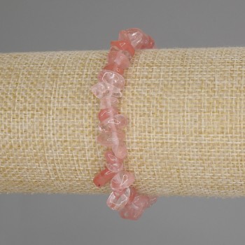 Pulsera de calcedonia en trozos, diámetro 6-9×3-5 mm ±, longitud 18 cm ± elástica