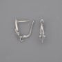 Ganchos para pendientes de metal plateado 20x6 mm - par