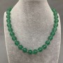 Collar de jade con bolas lisas de 10 mm, 45 cm de longitud con cierre