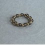 Anillo de cuarzo ahumado con cuentas lisas de 4 mm de diámetro ±, cuentas de hematita de 2 mm ±, con base elástica