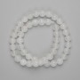 Cuentas de cuarzo blanco - bolas lisas de 9 mm, largo 38 cm +/- en hilo