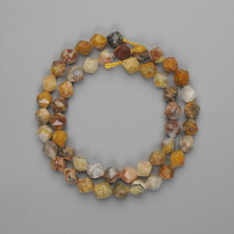 Cuentas de coral facetadas 8 × 7 mm ±, longitud de 38 cm ±