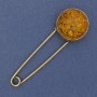 Broche con pasador de ámbar dorado (76×24 mm ±)