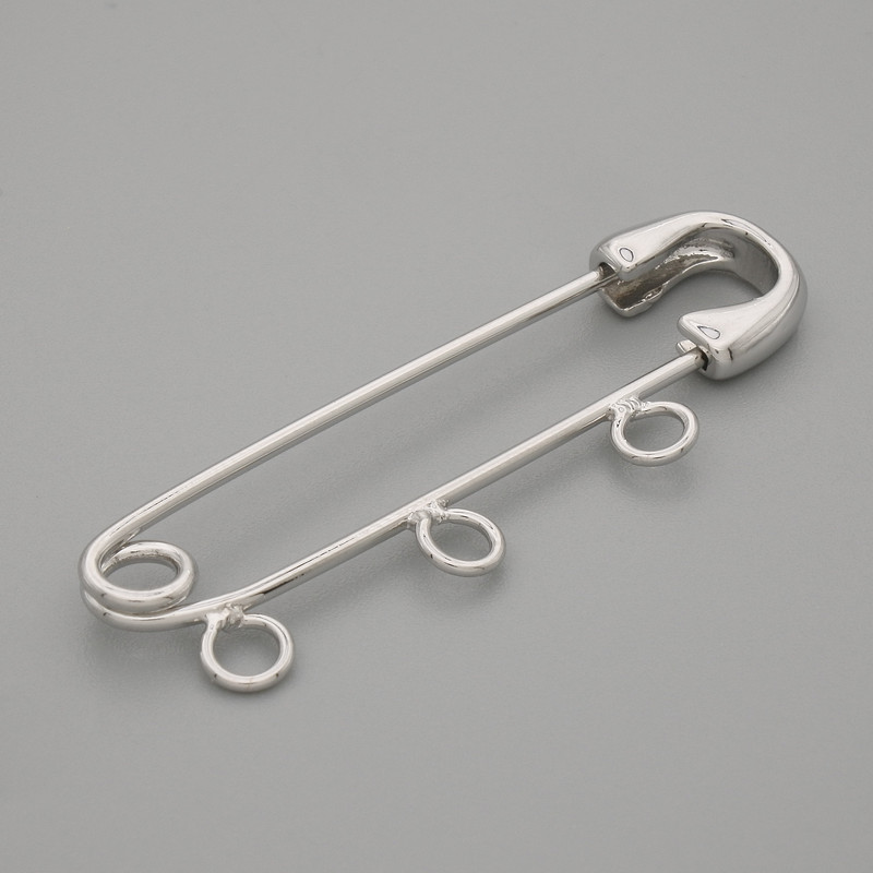 Base para broche con alfiler 41×12 mm plateada