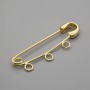 Base para broche con alfiler 41×12 mm, metal dorado