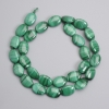 Cuentas ovaladas de malaquita natural, 14×10 mm, longitud ±40 cm, en hilo