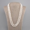 Collar largo de perlas de río ovaladas, diámetro 8-10 mm, 5×8, 5-9, 5 mm ±, longitud 120 cm ±