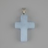 Colgante-cruz de aguamarina 25x18 mm, longitud 36 mm