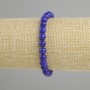 Pulsera de lapislázuli artificial, bolas lisas de 6 mm, longitud 18 cm, elástica