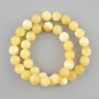 Cuentas de ágata amarilla, bolas lisas de 10 mm, longitud 38 cm, en hilo