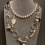 Collar largo de piedras surtidas, longitud 88 cm+