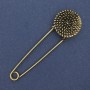 Broche-alfiler de metal dorado 75×22 mm