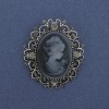 Broche-colgante Camafeo Dama en metal plateado 48×44 mm +
