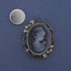 Broche magnético Camafeo Dama con cristales de strass plateados 41×33 mm +