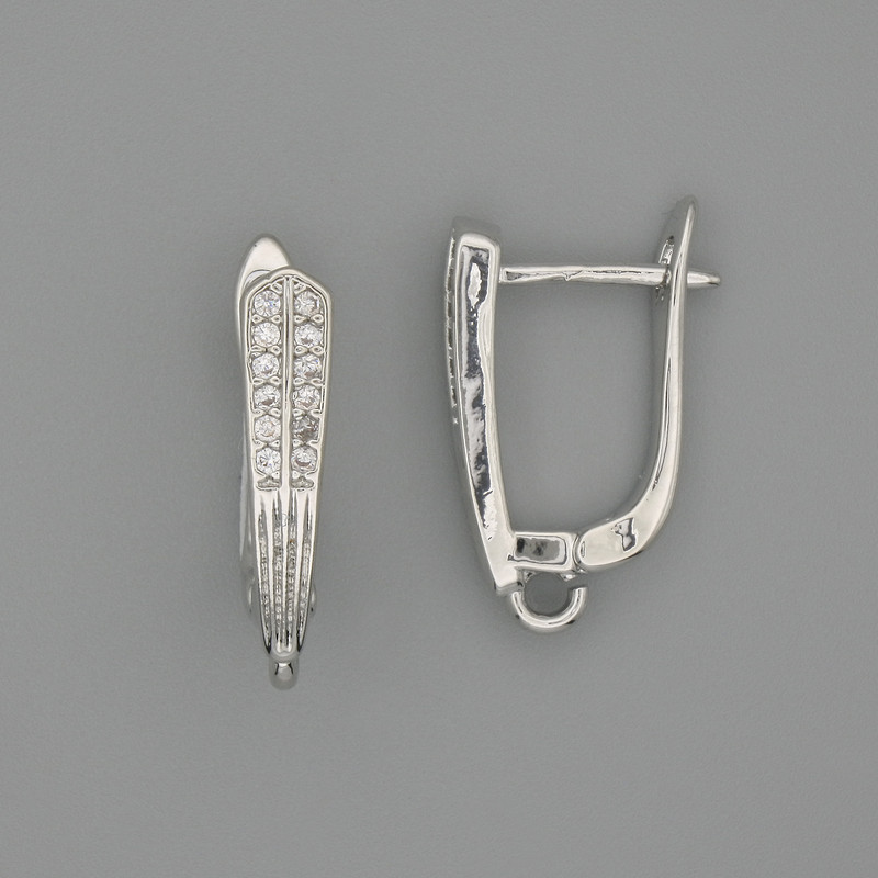 Enganches para pendientes plateados 18×4 mm - par