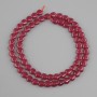 Cuentas rubí (corindón) en forma de corazón, diámetro 6 mm, longitud 38 cm