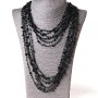 ( 140 cm ) Collar telaraña con colgantes redondos negros
