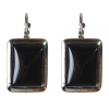 Pendientes en oferta de ágata con montura lisa, piedra rectangular 2,3×1,8 cm, longitud 3,5 cm