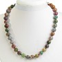 Collar de jaspe multicolor, cuentas de 12 mm, longitud 47 cm