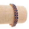 Pulsera Xuping para mujer, cristales azules de forma redonda y ovalada, color dorado