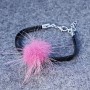 Pulsera lila con pelaje natural