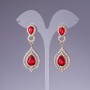 Pendientes con cristales rojos, longitud 6 cm