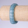 Pulsera de aguamarina con eslabón de 15×11 mm en goma elástica