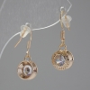 Pendientes 'Itaolyao' con cristal, diámetro 10 mm, longitud 25 mm, color dorado