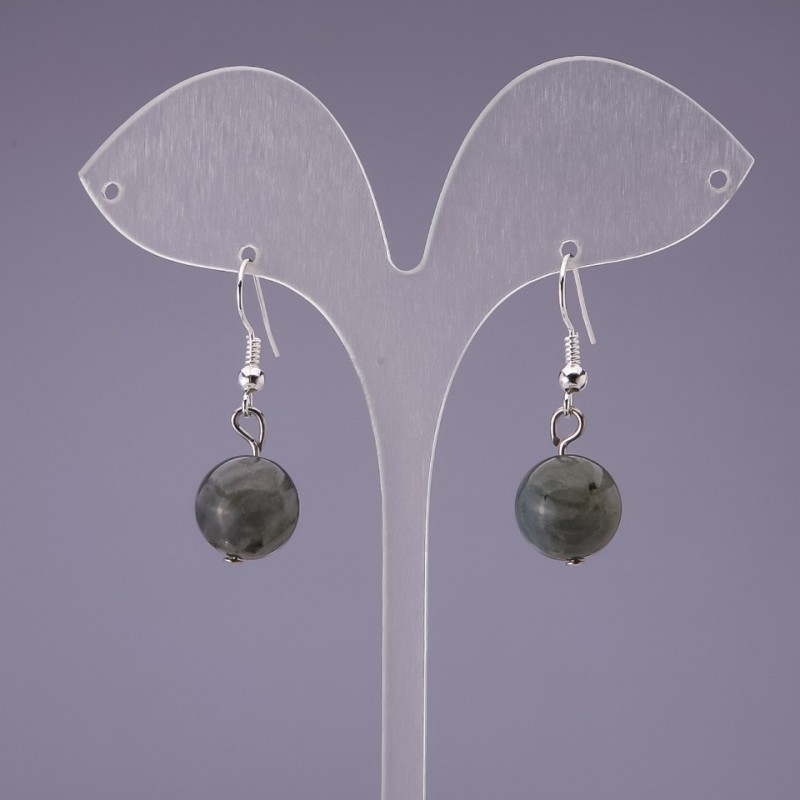 Pendientes de labradorita, bola de 14 mm de diámetro