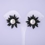 Pendientes de botón Flor Negra, diámetro 28 mm