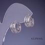 Pendientes Xuping 12x7 mm rodio con cristales blancos