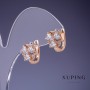 Pendientes Xuping «Trébol» 14×10 mm «baño de oro 18K»
