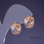 Pendientes Xuping 14×7 mm, baño de oro de 18K y rodio