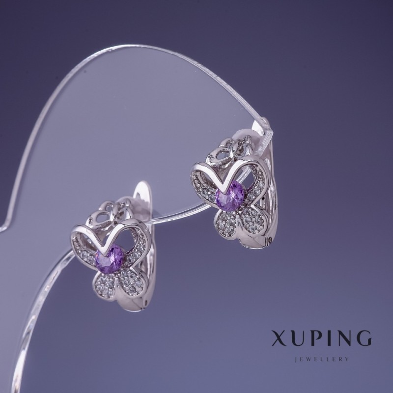 Pendientes Xuping rodio 15×11 mm