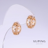 Pendientes Xuping, longitud 16 mm, grosor 7 mm, baño de oro 18K