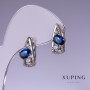 Pendientes Xuping con circón azul 17×8 mm, rodiados