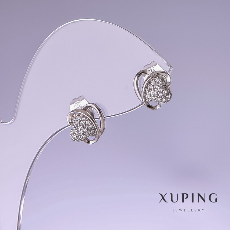 Pendientes Xuping baño de rodio 9×10 mm