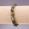 Pulsera de piedra natural labradorita facetada, diámetro 8×12 mm (±), longitud 18 cm en goma elástica