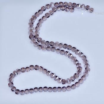 Cuentas de cristal al estilo Swarovski, color lila claro, bola facetada, diámetro 5×4 mm, hilo, longitud 48 cm